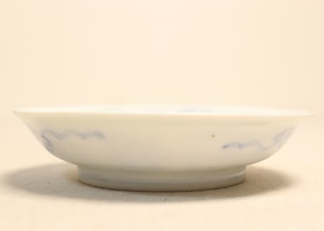 明治後期～大正染付桐と鳳凰図小皿