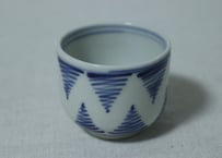 明治前期染付よろけ文ころ茶碗 窯傷