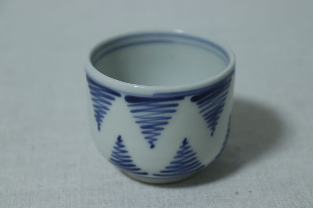 e154 古伊万里 染付 よろけ紋 ころ茶碗 5客 りん茶碗 茶碗 茶道具 e154 古伊万里 染付 よろけ紋 ころ茶碗 5客 りん茶碗 茶碗 茶道具