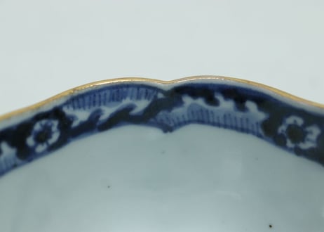江戸中期色絵四方芭蕉と人物図角向付 ノミホツ