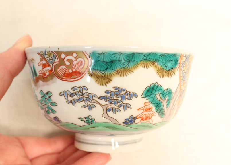 明治前期色絵山水図飯茶碗 | 吉祥寺PukuPuku