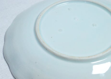 江戸幕末染付水草に鮎図7寸皿　甘手
