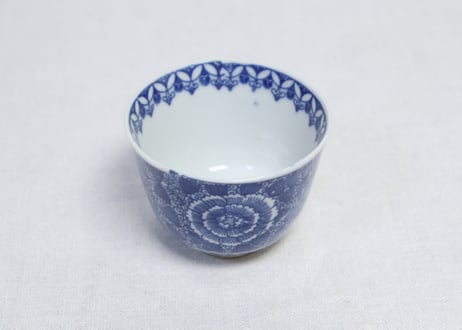 明治　湯呑み　型紙摺　印判 8月サマーセール！！20％OFF》古伊万里明治印判湯飲み二点セット