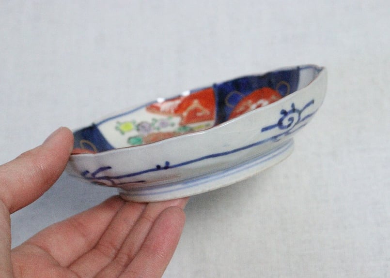 逸品 明治金工 小山製 打出し 高肉菊花千鳥紋様 飾り皿 明治和骨董