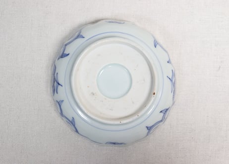 江戸幕末線描き花図なます皿①