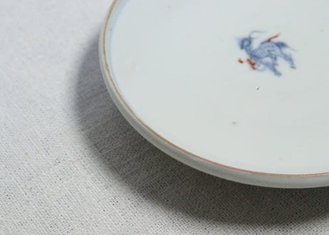 明治前期色絵山水と花鳥図蒸茶碗