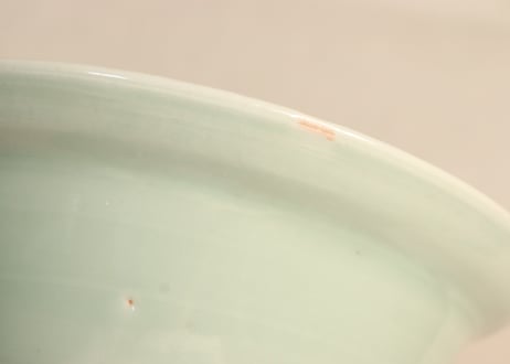 江戸後期外青磁山水図春寒鉢①