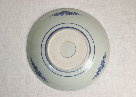 明治後期~大正銅判窓絵散らし図尺皿