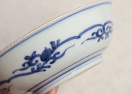 明治前期大聖寺焼色絵三果文なます皿5客組