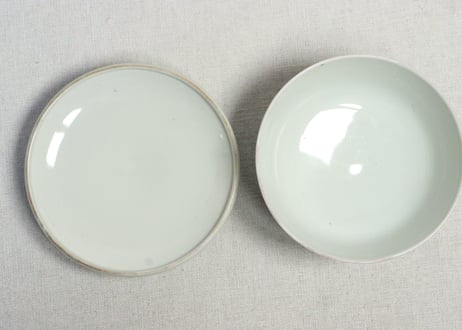 明治前期色絵牡丹と扇に春蘭図蒸茶碗①