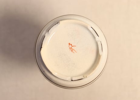 大正～昭和戦前九谷焼色絵四君子図蓋付一合徳利