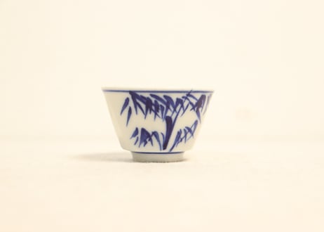 明治後期～大正染付竹図煎茶碗