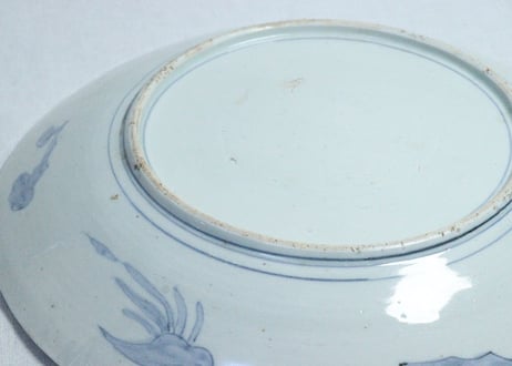 明治前期色絵菊と蝶図尺３寸皿