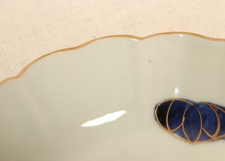 江戸後期色絵秋海棠図なます皿①
