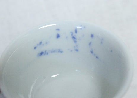 明治前期染付草花図煎茶碗
