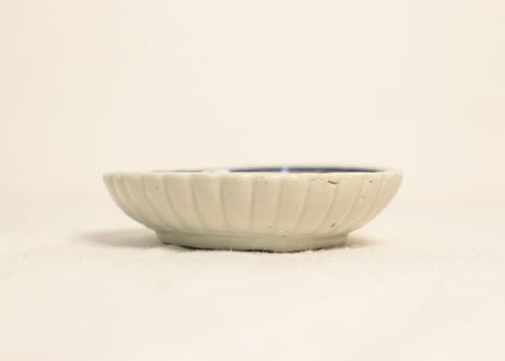 明治前期染付芭蕉図鎬小皿