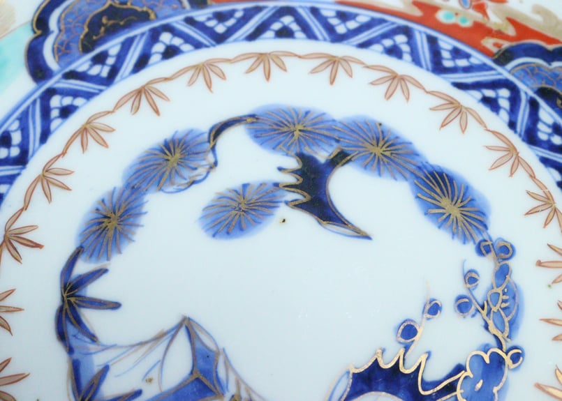 小皿　豆皿　変形皿　扇皿　江戸　海中図　色絵付　窯傷 江戸後期染付亀図なます皿 窯傷,少甘手 | 吉祥寺PukuPuku