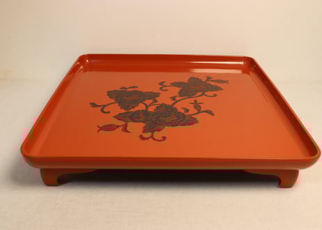 【5客脚付蒔絵膳 】漆器　会席膳 Lサイズ　御膳　朱塗　正月　祭事　アンティーク 5客脚付蒔絵膳 】漆器 会席膳 Lサイズ 御膳 朱塗 正月 祭事