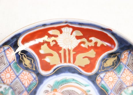 明治前期色絵七宝に幾何学文小皿