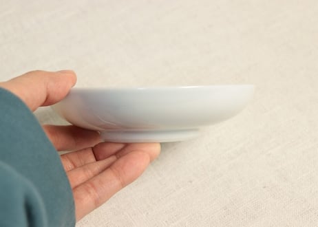 大正~昭和戦前染付鶴亀図小皿