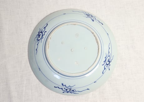 江戸幕末染付恵比寿様図9.5寸皿