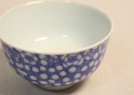 明治後期~大正銅判氷裂に梅図飯茶碗②少甘手