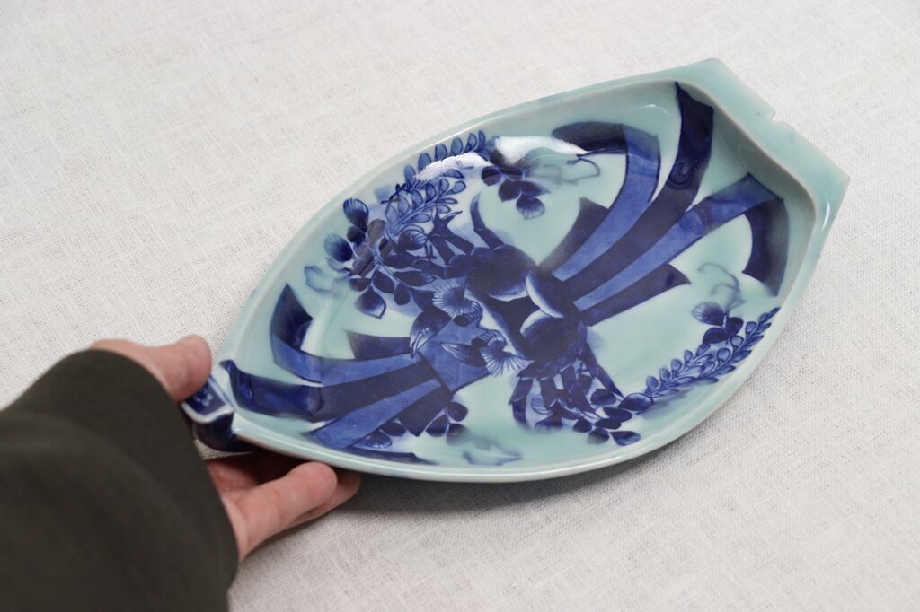 青磁の四方皿５枚揃 五陶 菓子皿 懐石料理 明治期 茶道具 青磁の四方皿5枚揃 五陶 菓子皿 懐石料理 明治期 茶道具