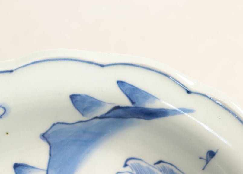 江戸幕末染付山水と草花図7寸深皿 ノミホツ多数 | 吉祥寺PukuPuku