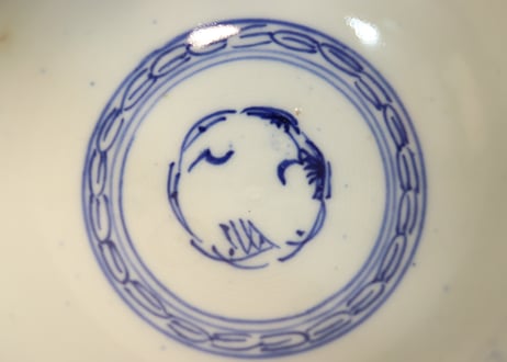 明治前期紙刷菊図蓋茶碗