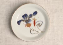 明治前期色絵鼠大根図縁立ち小皿