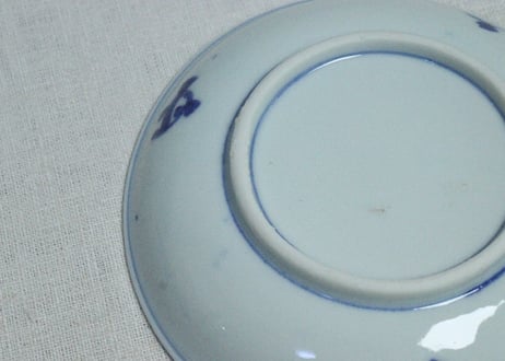 明治後期～大正染付山水図5寸皿①　暗め
