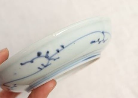 江戸後期染付松と菱文小なます皿5客組