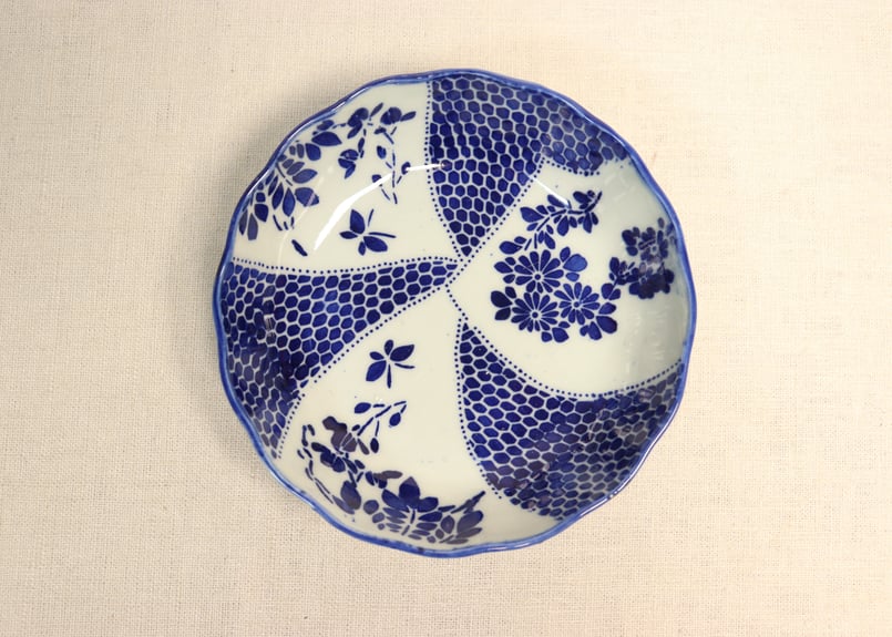 明治前期紙刷捻子に草花図なます皿 | 吉祥寺PukuPuku