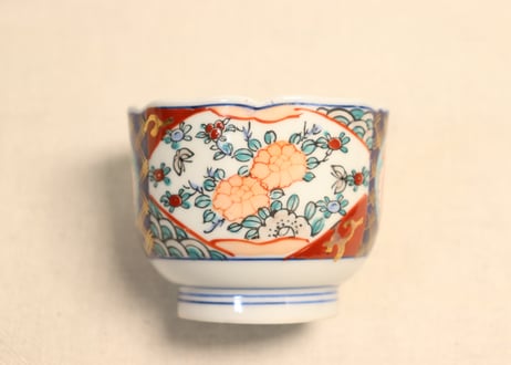 昭和戦前色絵牡丹図向付