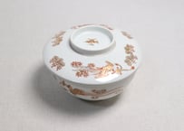 明治前期赤絵金彩桐と鳳凰図蒸茶碗