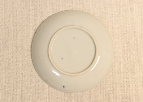 明治後期～大正銅判山水に雷文縁小皿
