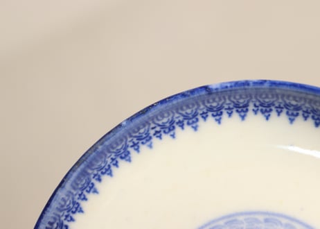 明治前期紙刷鉄線図蓋茶碗