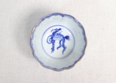 明治前期染付唐子図向付