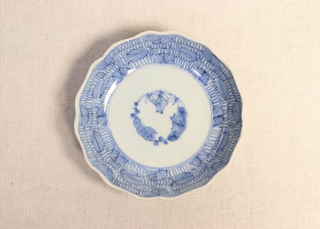 古伊万里 染付 型刷り印判 団龍紋に瓔珞紋の図 4