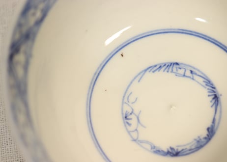 明治前期染付桜図飯茶碗①