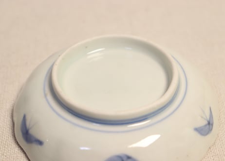 江戸幕末赤絵金彩三果文と蝙蝠図小皿①