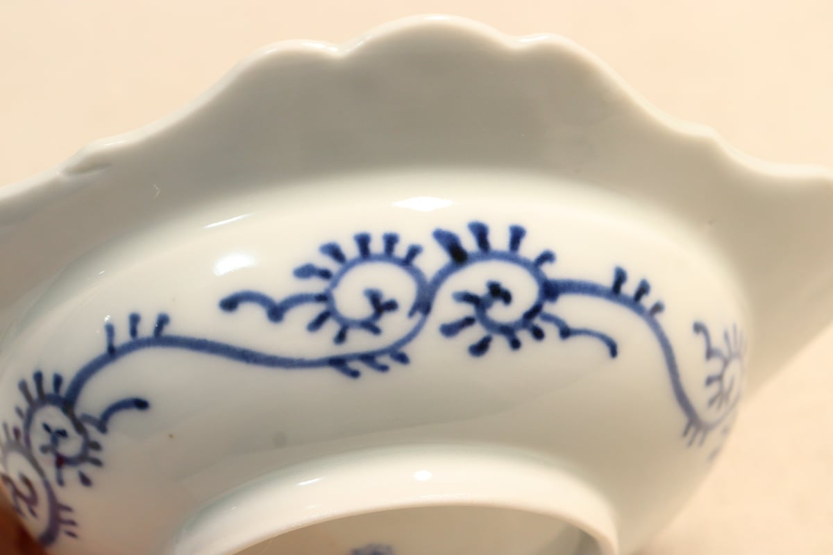 明治後期～大正染付花図五弁鍔縁5寸深皿 | 吉祥寺PukuPuku