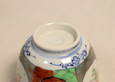 明治後期~大正色絵山葡萄と小鳥図向付