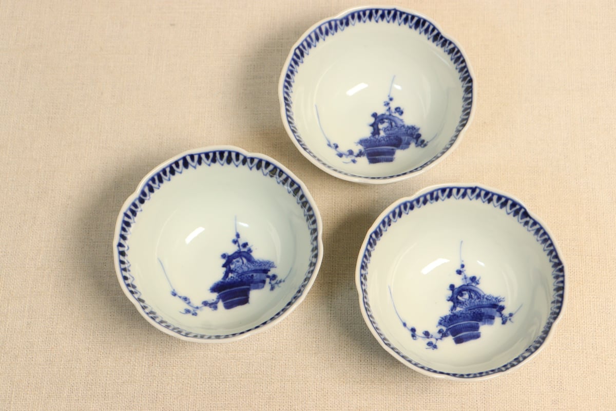 明治後期～大正平戸嘉祥染付芝垣図小鉢 | 吉祥寺PukuPuku