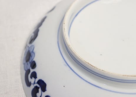 明治前期染付菊図7寸皿