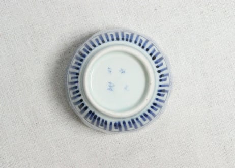 江戸幕末染付微塵唐草図通り物向付　5客組