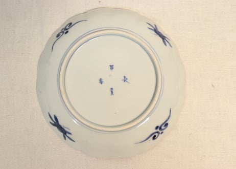 明治前期色絵兎図通り物7寸皿②ノミホツ,少甘手