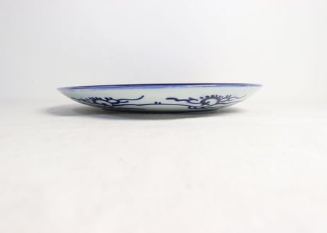 明治前期紙刷松と牡丹図尺皿 ムシクイ
