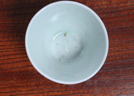 江戸中期染付立草図小猪口　5客組