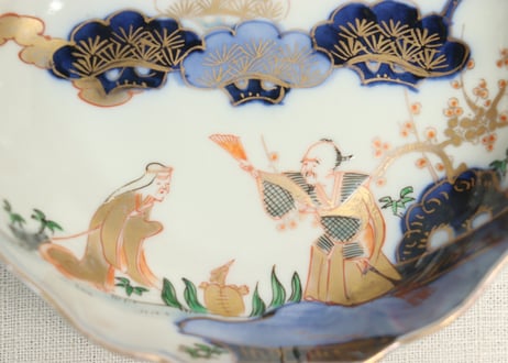 明治前期色絵高砂図通り物なます皿